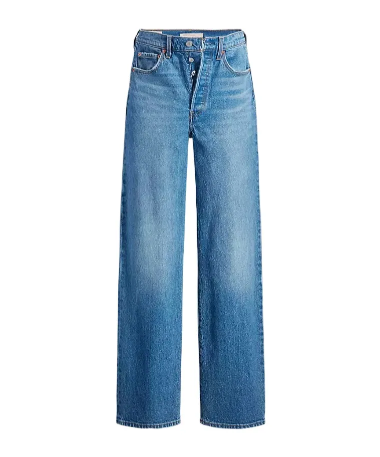 Logo Patch Straight Leg Jeans