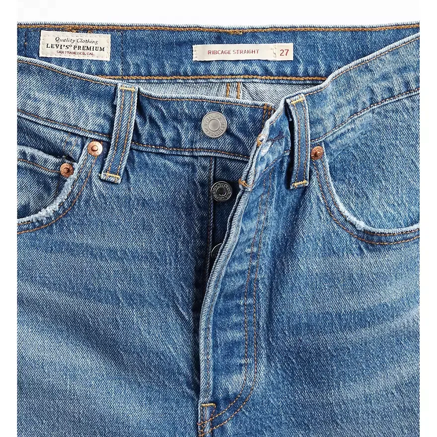 Logo Patch Straight Leg Jeans