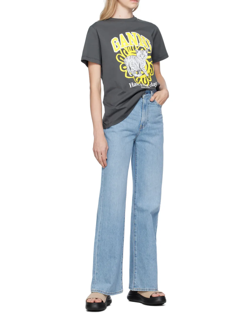 Logo Patch Wide-Leg Jeans