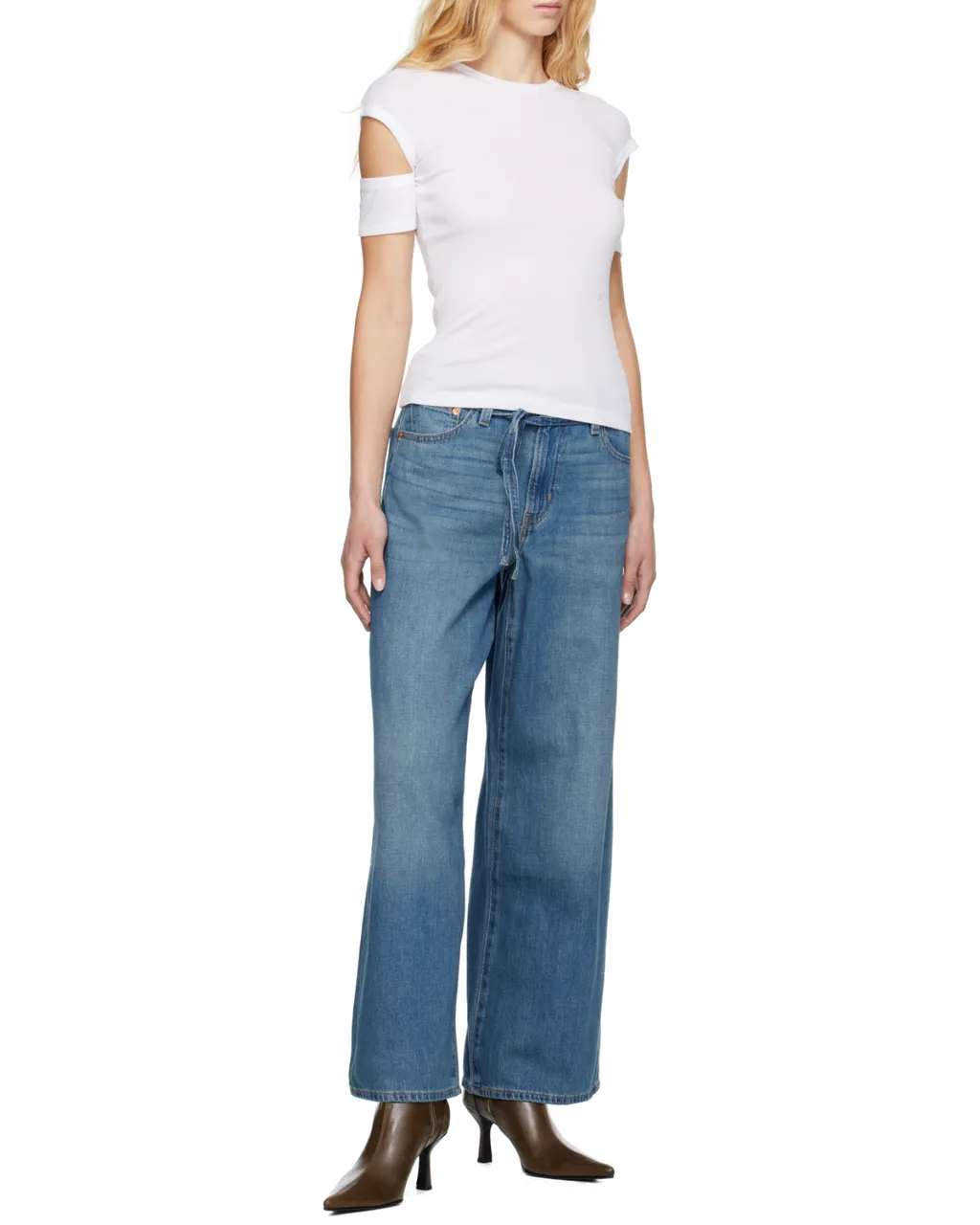 Wide Leg Tie Waist Jeans