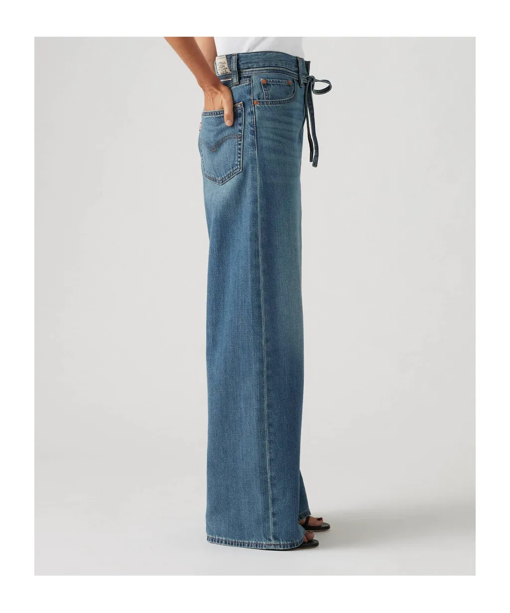 Wide Leg Tie Waist Jeans