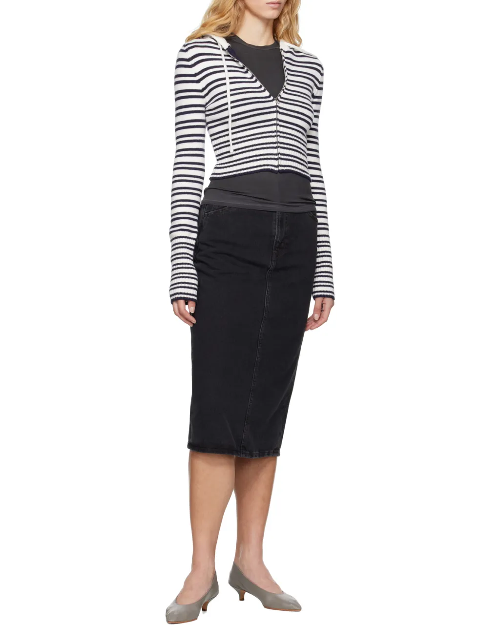 High Rise Slit Skirt
