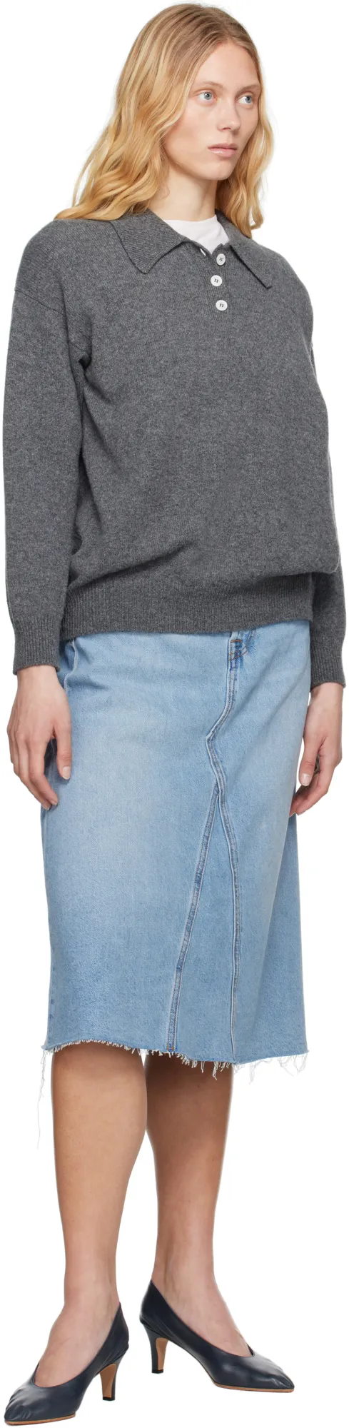 Denim Skirt With Belt Loops