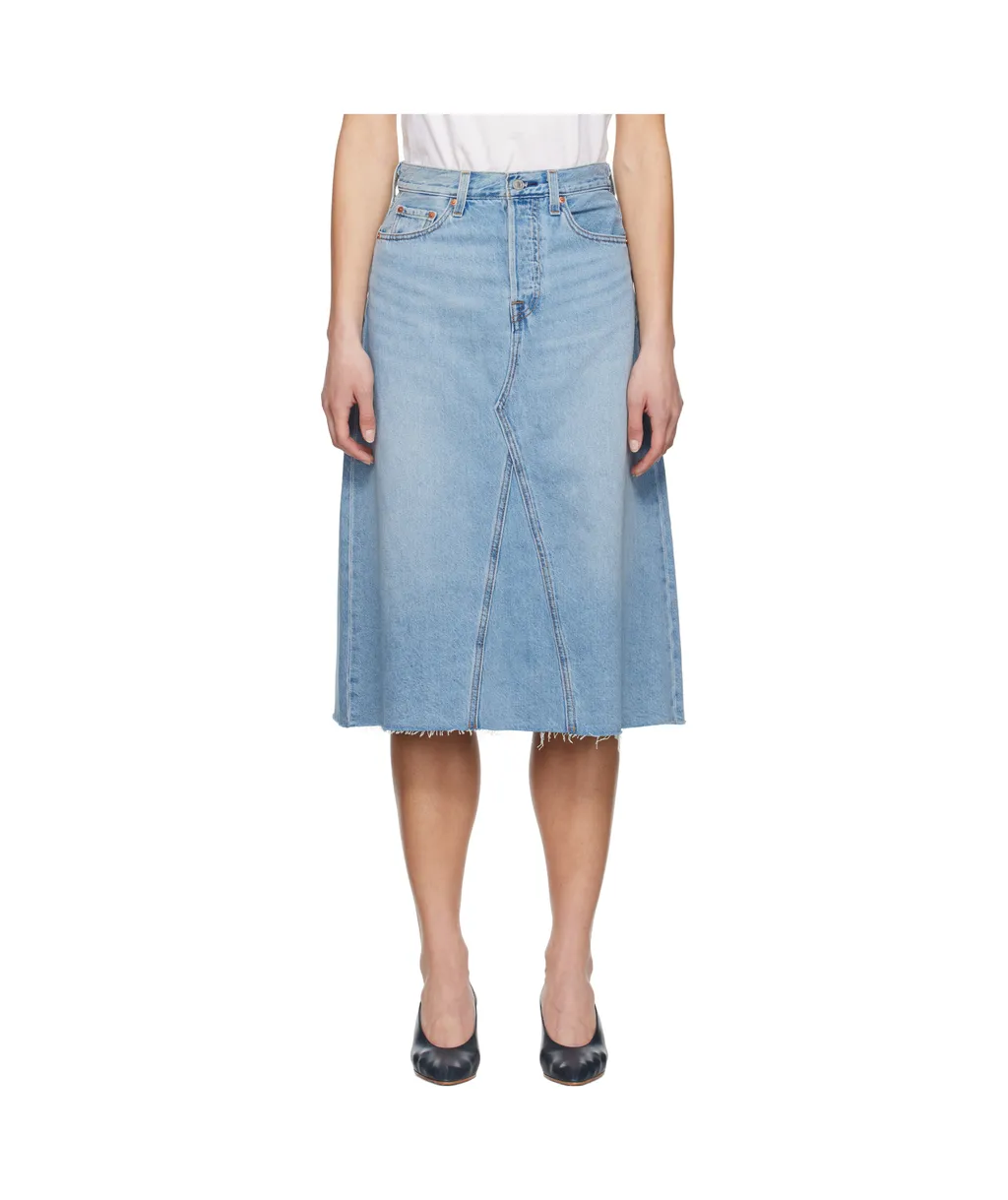 Denim Skirt With Belt Loops