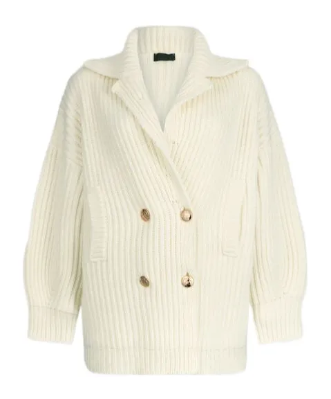 Double-Breasted Knitted Coat