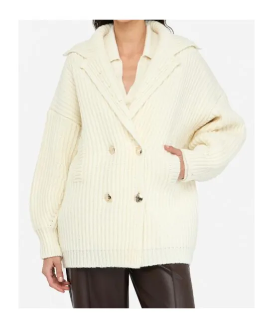 Double-Breasted Knitted Coat