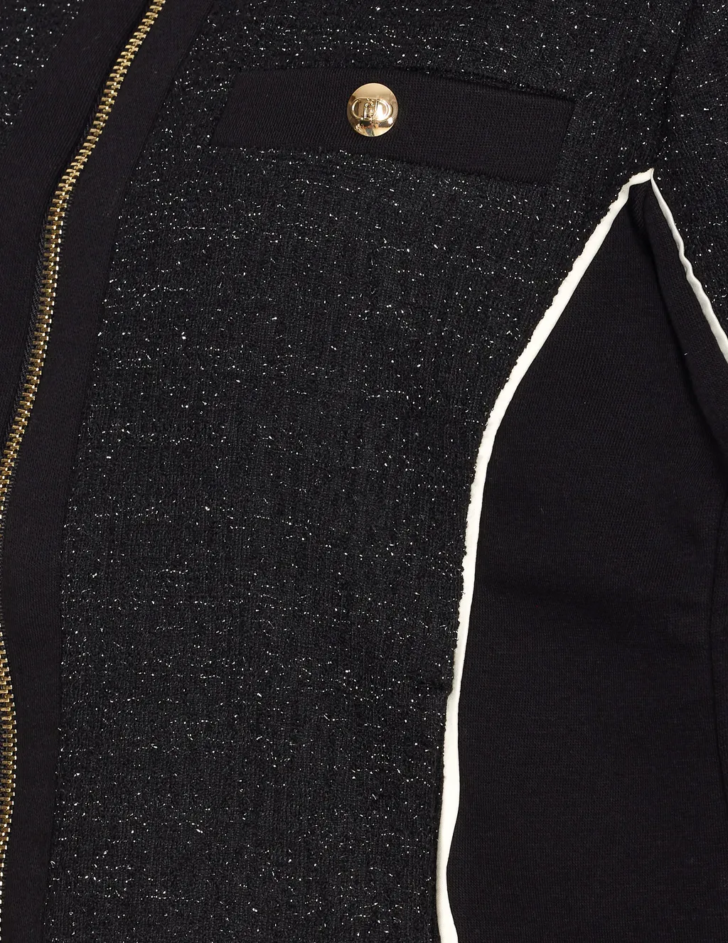 Boucle-Effect Zipped Jacket