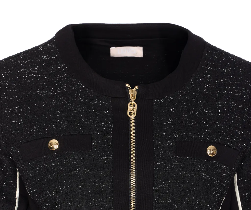 Boucle-Effect Zipped Jacket