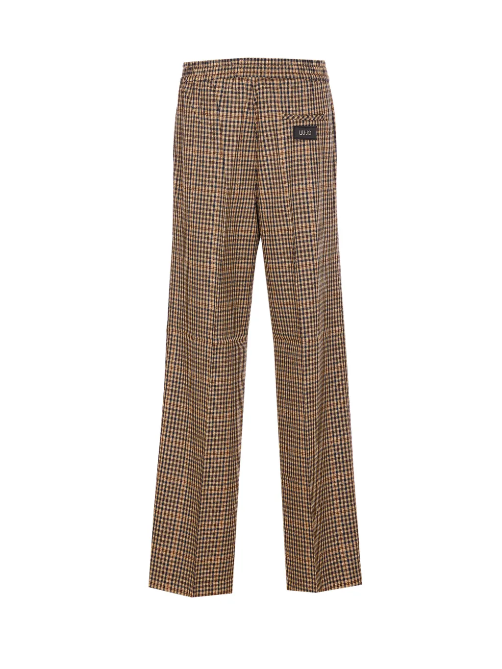 Gingham-Check Elasticated Waistband Trousers