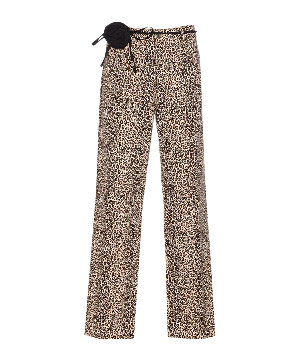 Belt Loop Leopard Print Pants