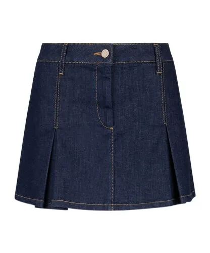 Ruffle Detail Denim Mini Skirt