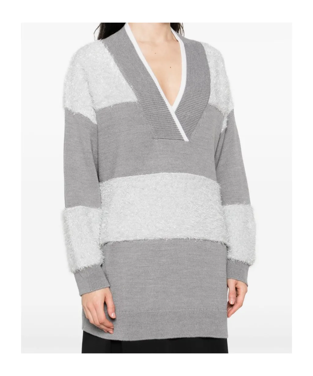 V-Neck Striped Sweater