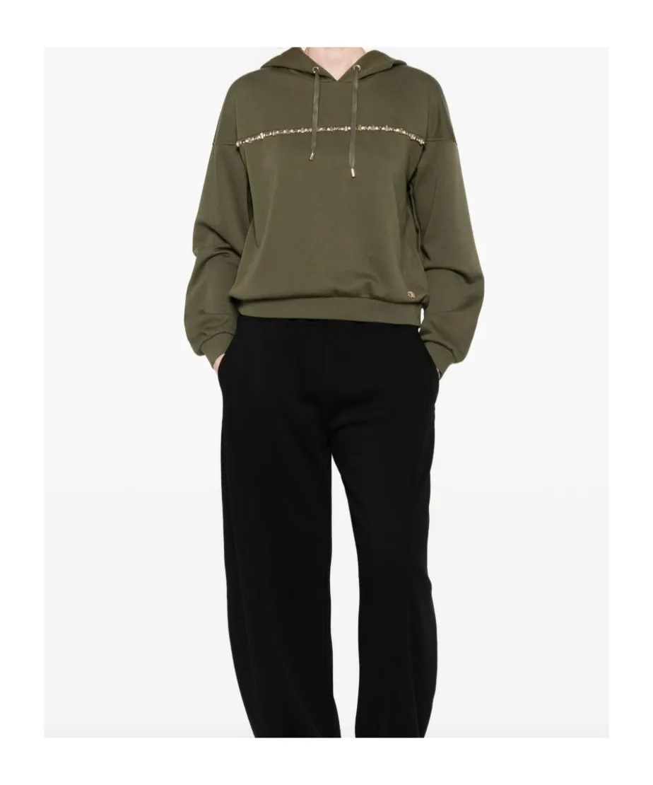 Embellished-Band Hoodie
