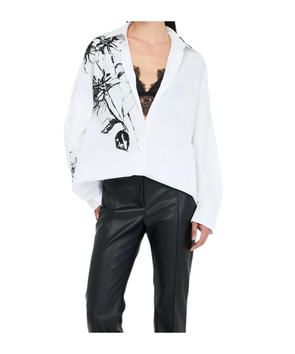 Long Sleeve Floral Printed Shirt