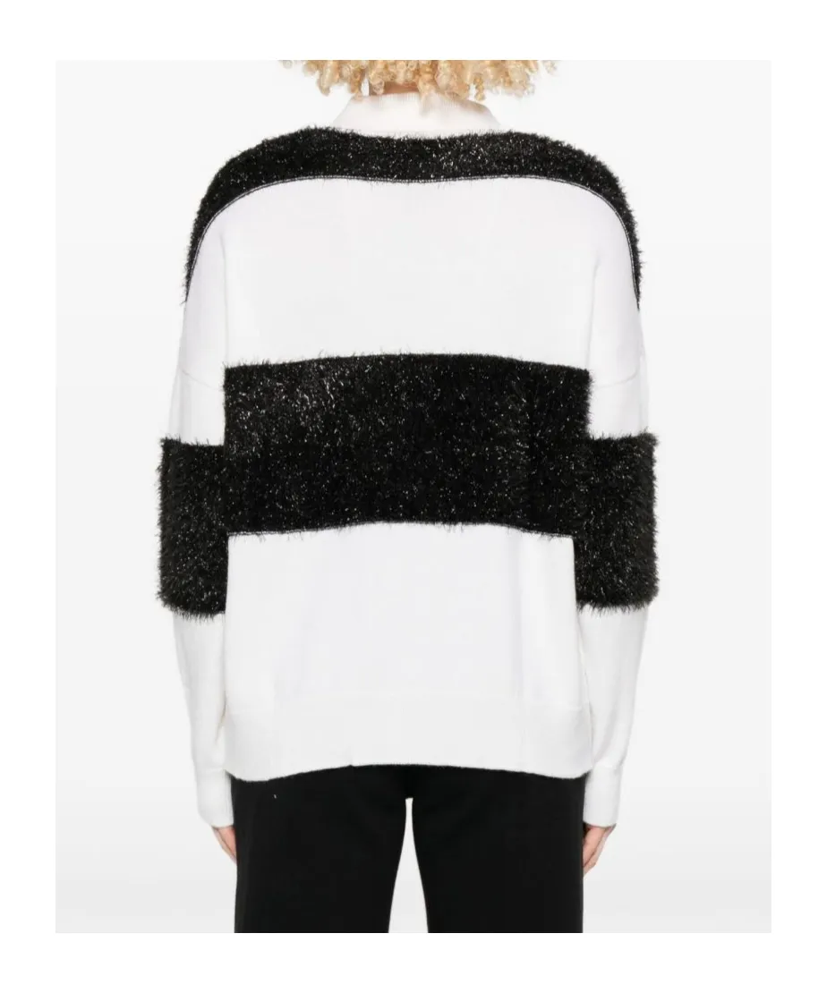 Polo-Neck Sweater With Stripe Detail