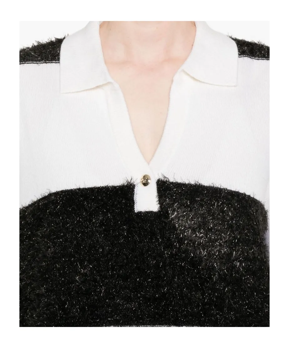 Polo-Neck Sweater With Stripe Detail