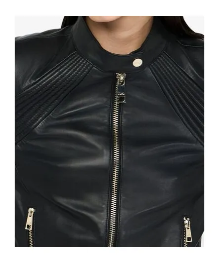 Zippered Leather Biker Jacket