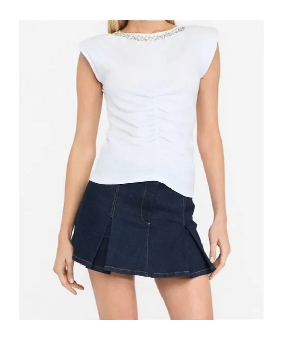 Embellished Ruched Top