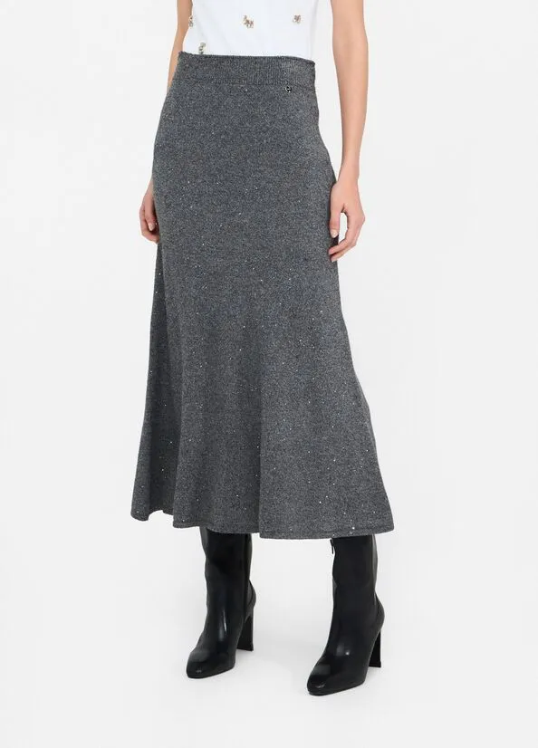 Sequin Embellished Midi Skirt