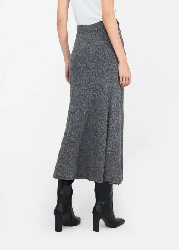 Sequin Embellished Midi Skirt