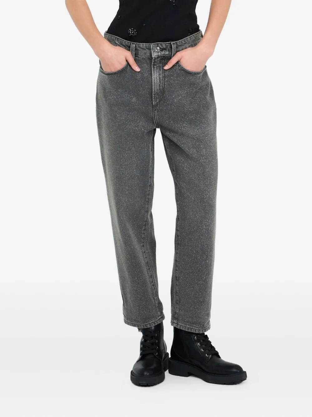 High-Waisted Straight-Leg Jeans