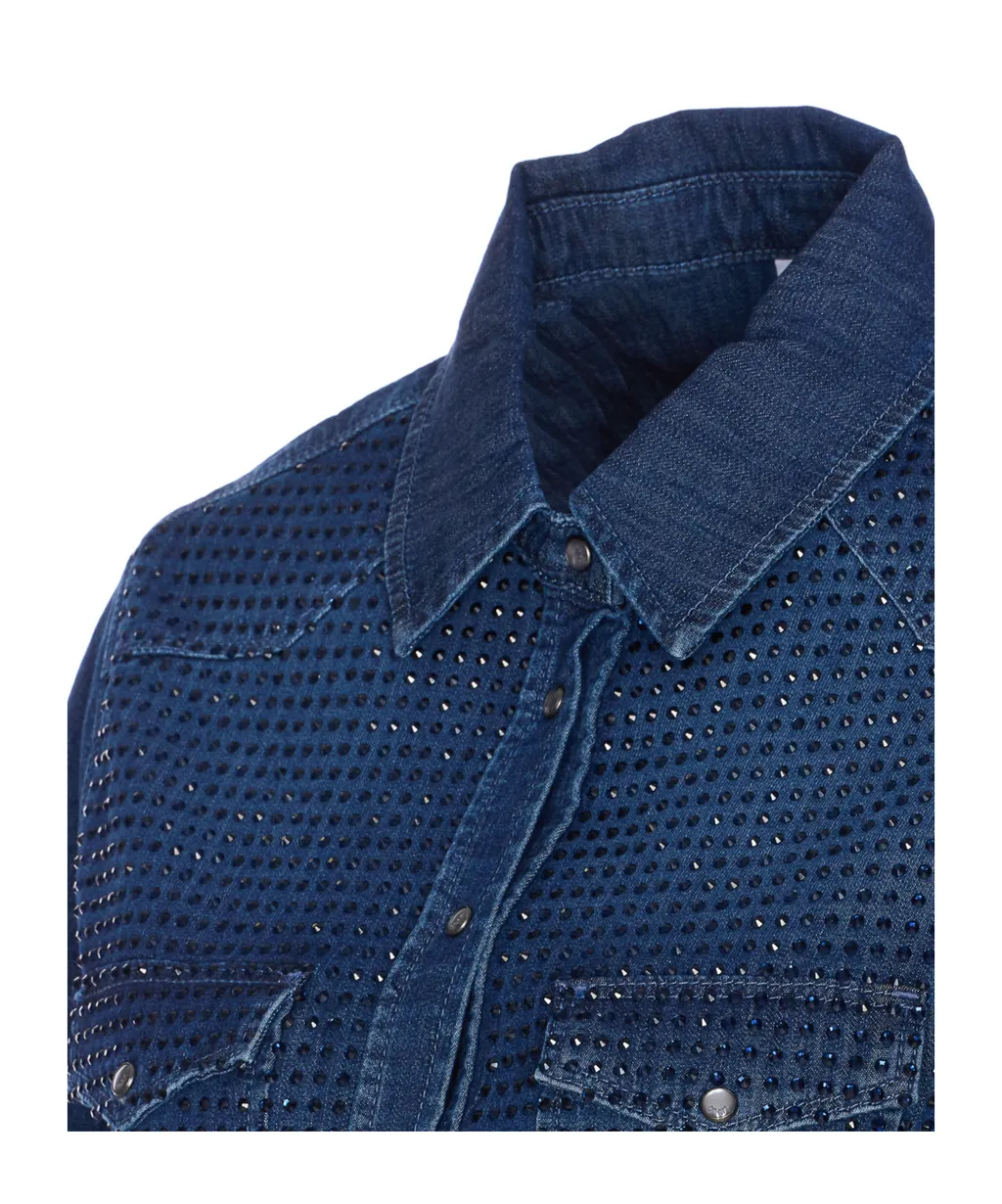 Crystal Decorated Denim Shirt