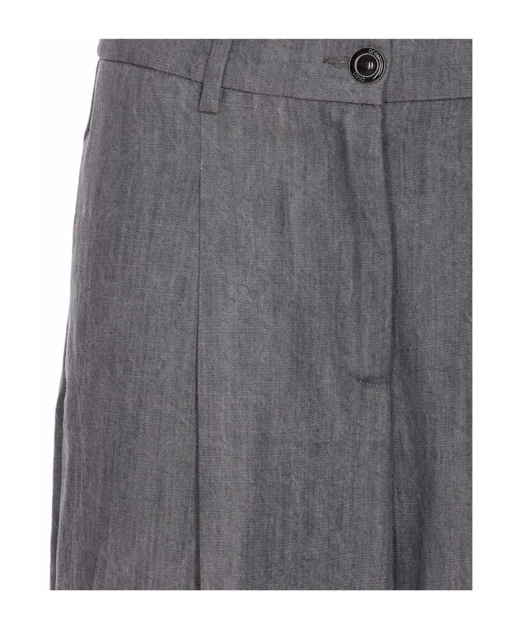 Straight-Leg Pleated Trousers