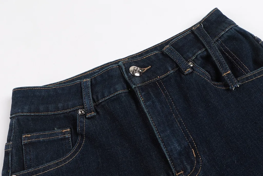 Button Zipper Jeans Pants