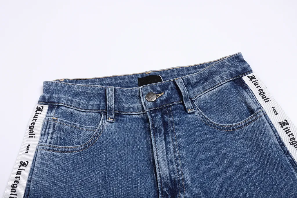Long Ribbon Denim Shorts