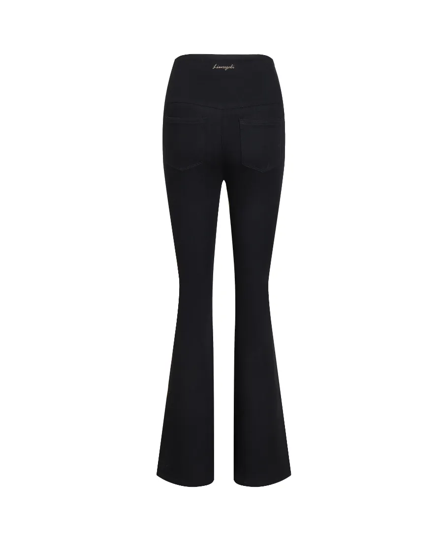 Split High-Rise Flared Jeans