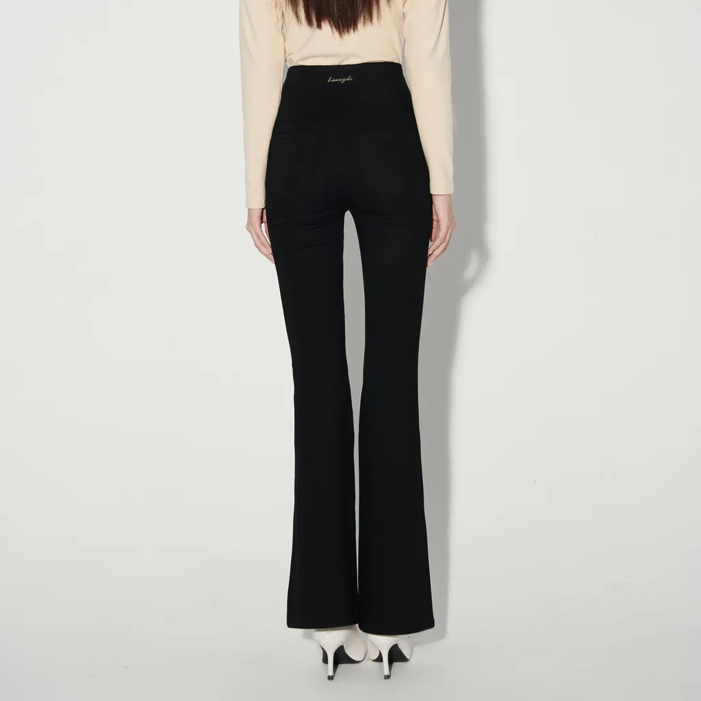 Split High-Rise Flared Jeans