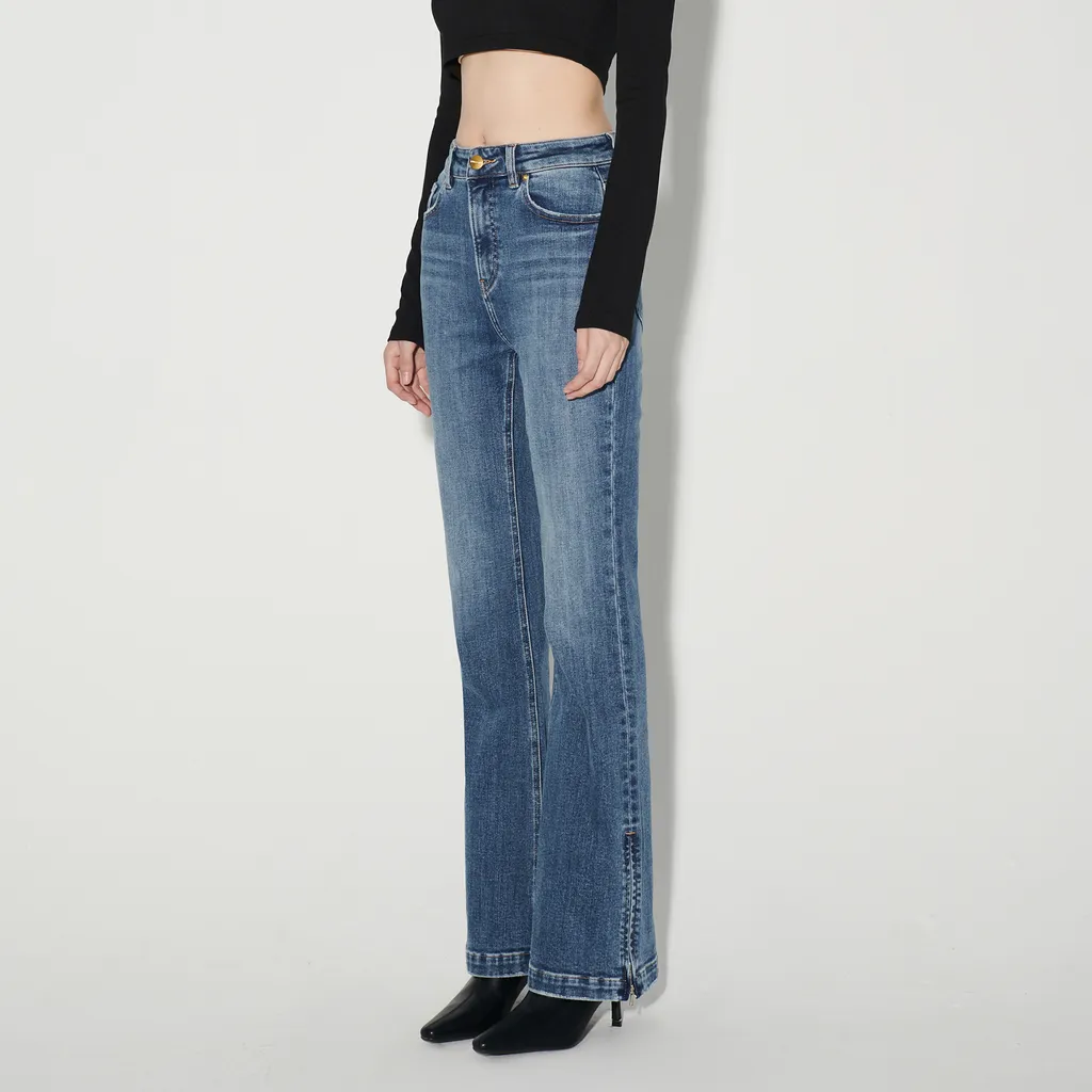 Straight Zipper Jeans