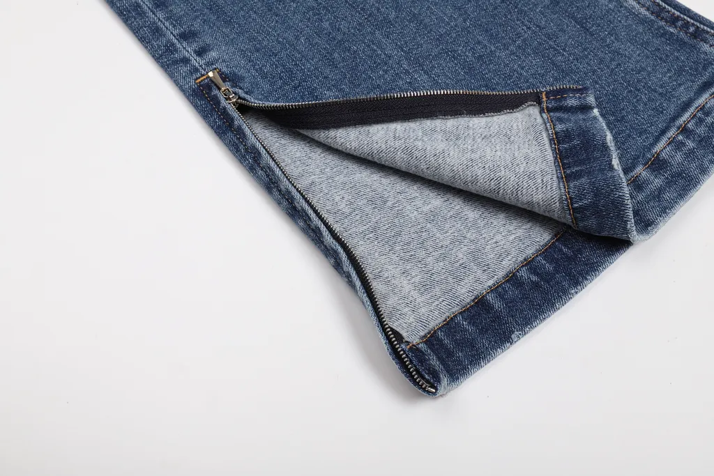 Straight Zipper Jeans