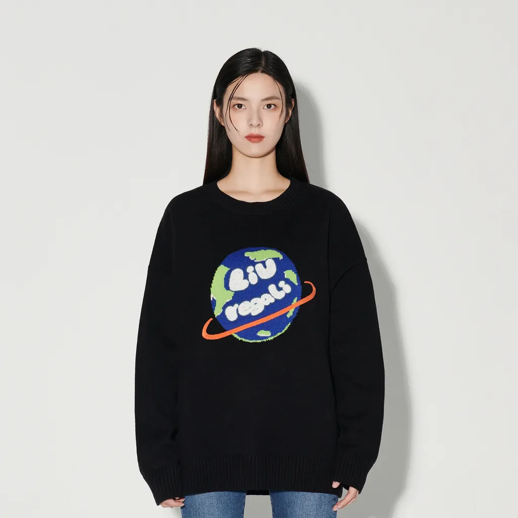 Earth Jacquard Pattern Pullover