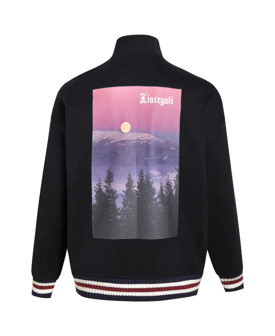 Logo Sunset Printed Casual Jacket
