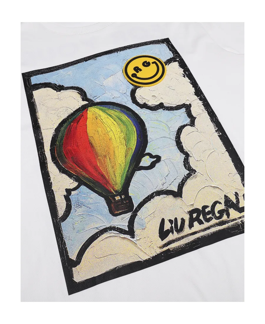 Hot Air Balloon Oil Painting Short-Sleeved T-Shirt