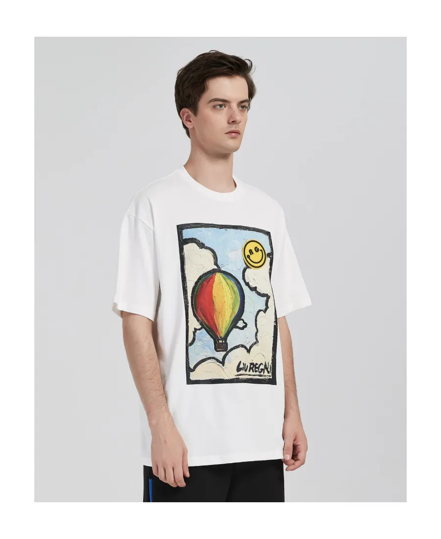Hot Air Balloon Oil Painting Short-Sleeved T-Shirt