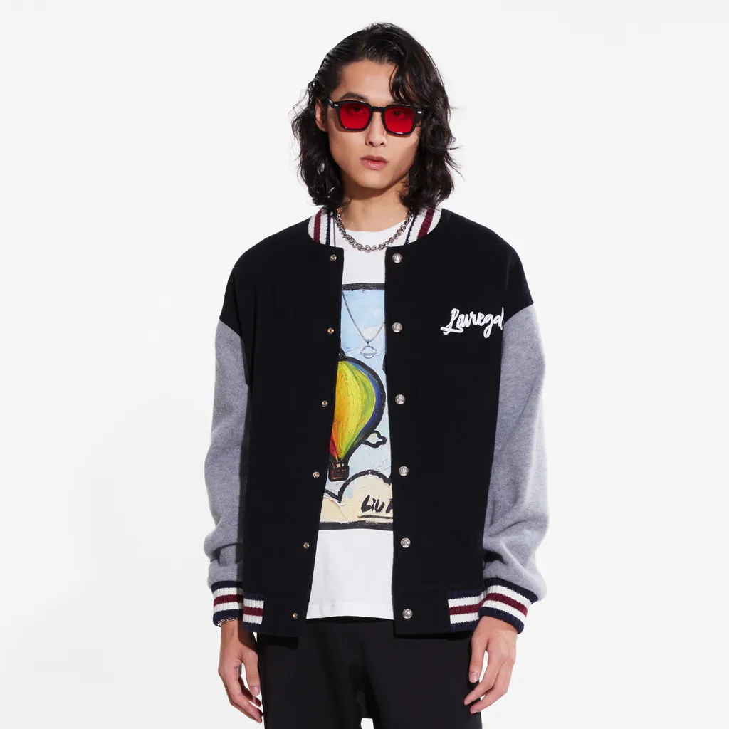 Vintage Woolen Cloth Embroidered Baseball Coat
