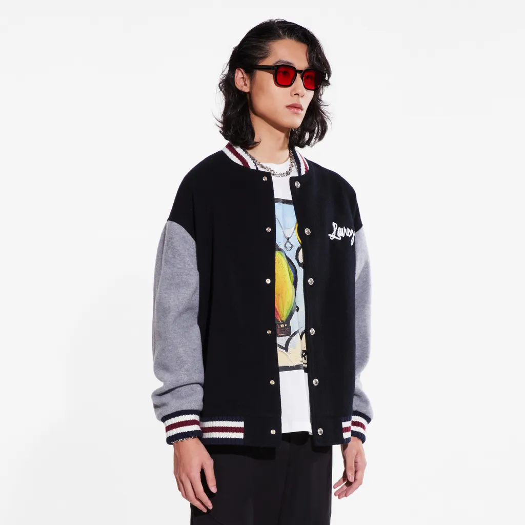 Vintage Woolen Cloth Embroidered Baseball Coat