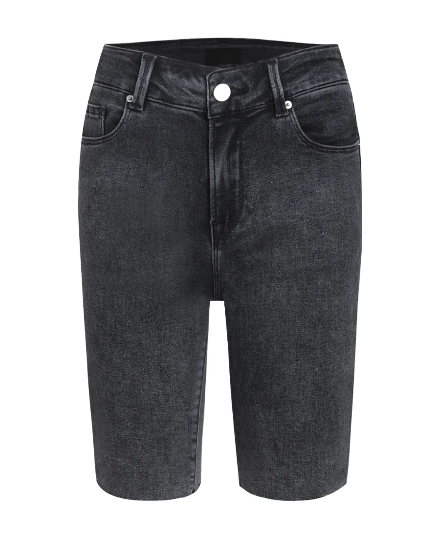 Trim Rough Rimmed Riding Denim Shorts