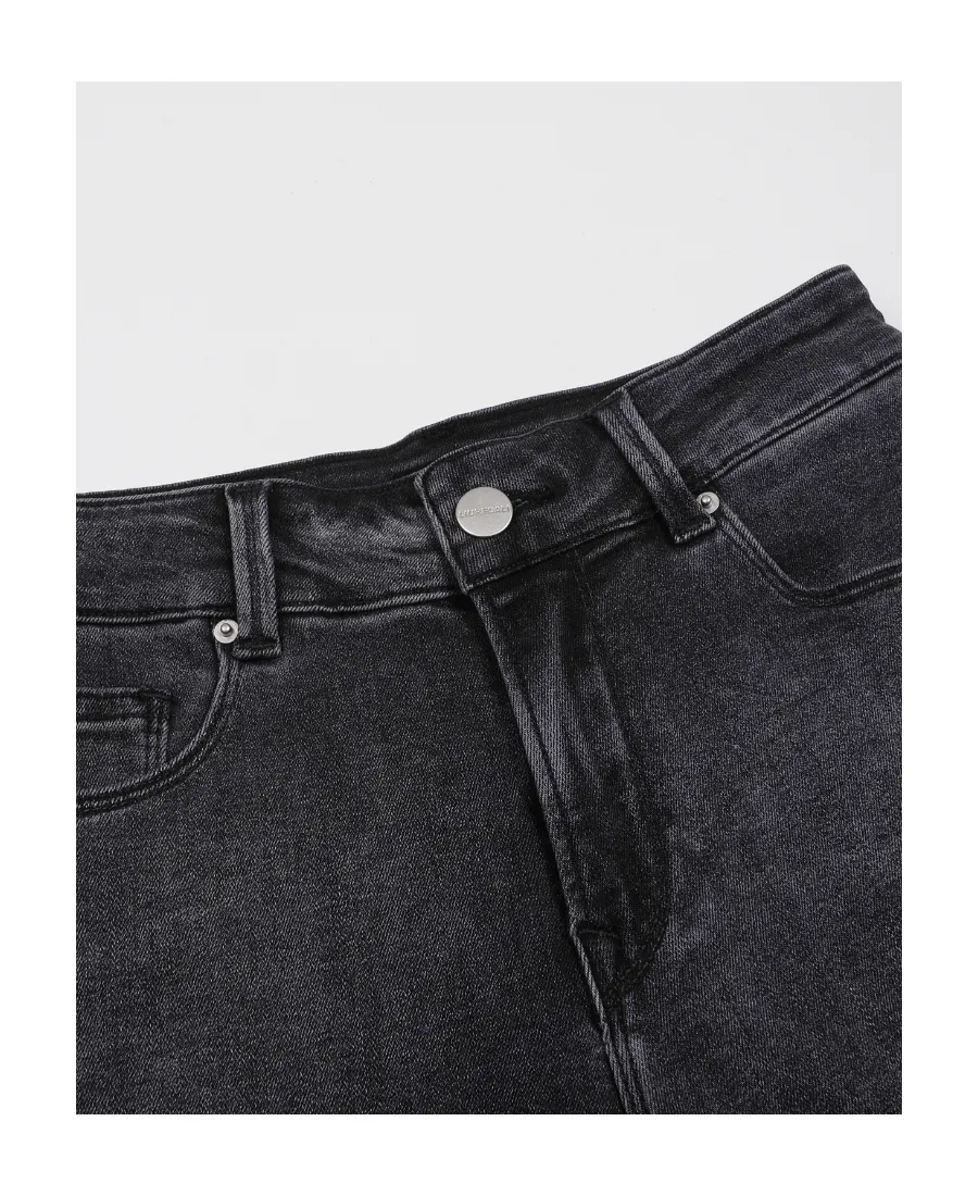 Trim Rough Rimmed Riding Denim Shorts