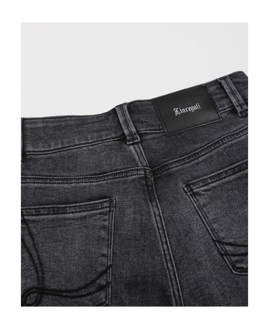 Trim Rough Rimmed Riding Denim Shorts