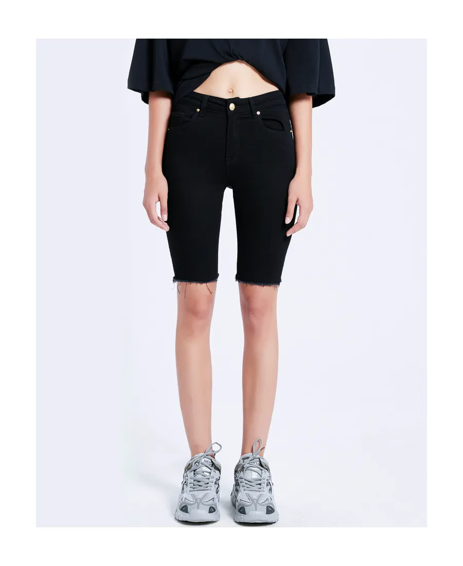 Logo Slim Denim Shorts