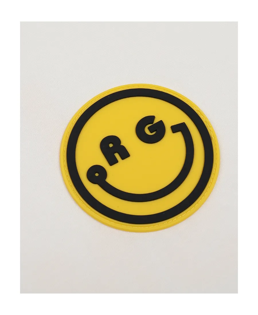 Smiley Face Badge Letter Printed Short-Sleeved T-Shirt
