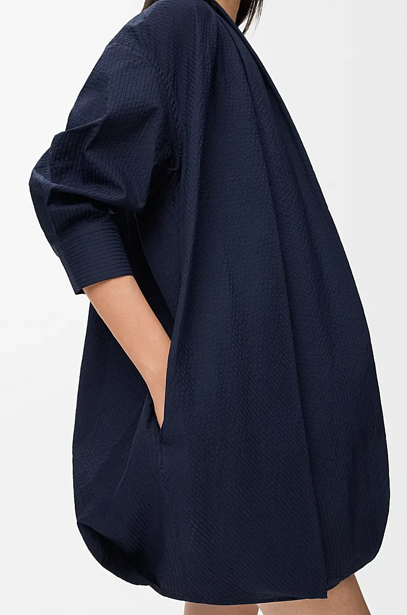 Pinstripe Draped Dress