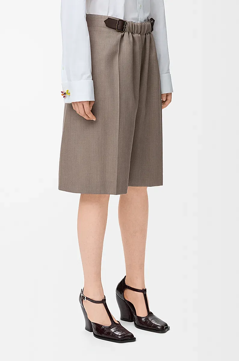Pressed Crease Belted Shorts