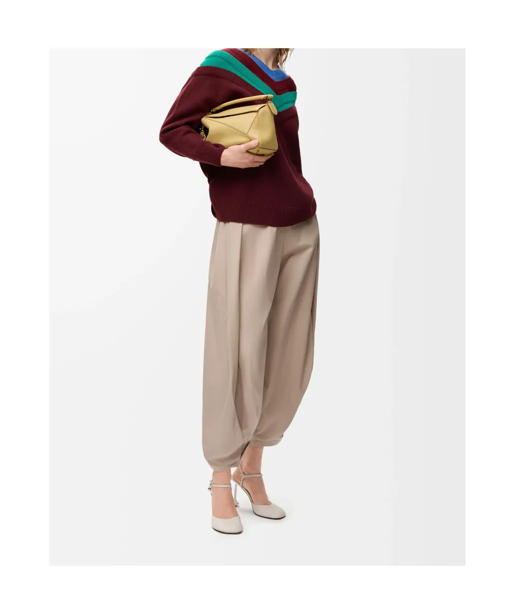 Draped Trousers In Cotton And Silk
