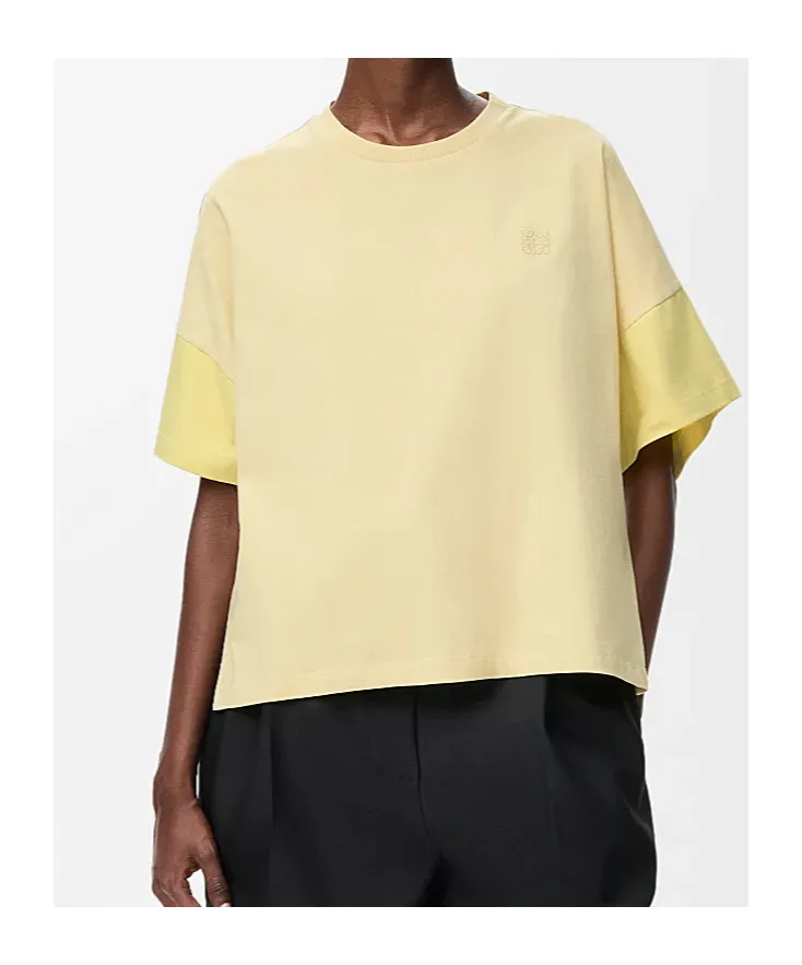 Anagram-Embroidered Panelled T-Shirt
