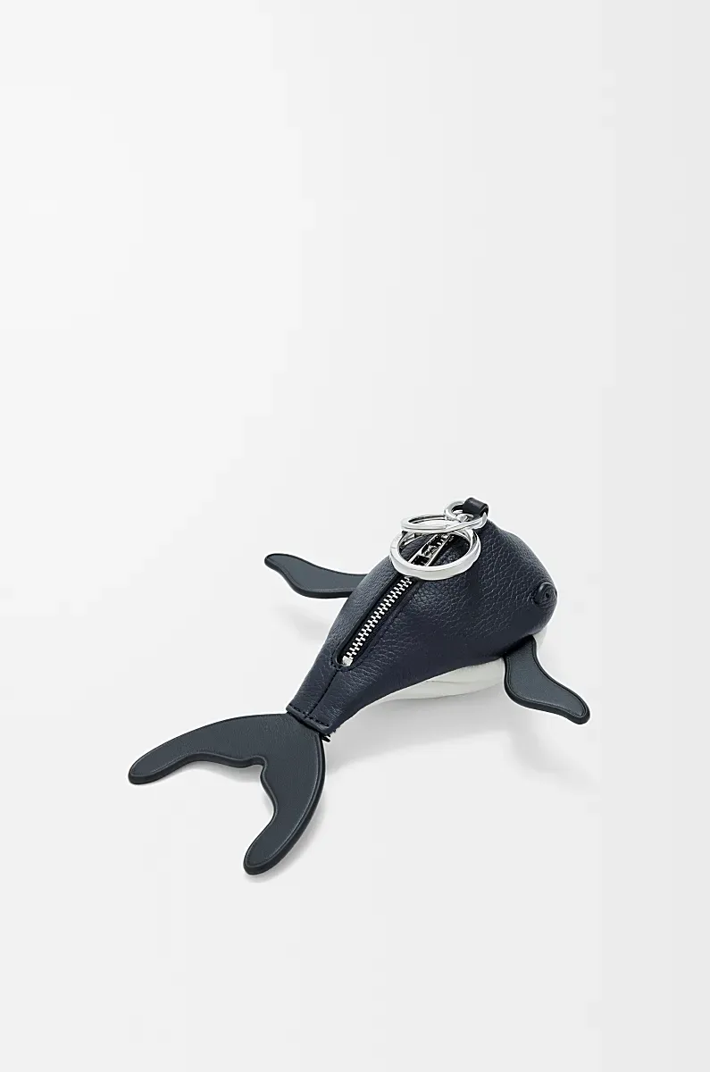 Classic Cowhide Leather Whale Charm