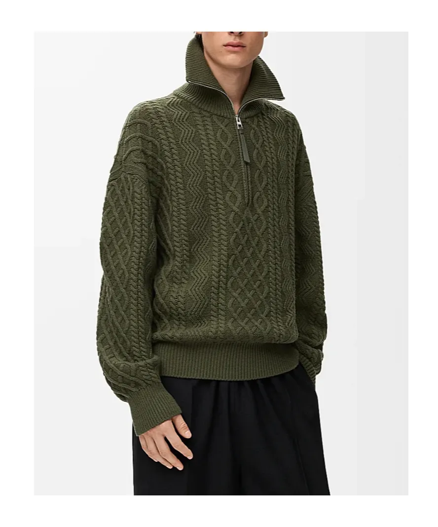 Zip-Up Sweater In Wool